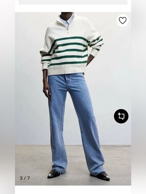 Mango Striped Quarter Zip